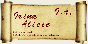 Irina Aličić vizit kartica